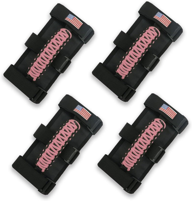Kujunpao 4 X Roll Bar Grab Handles Grip Handle Compatible with Jeep Wrangler JLU JK JKU TJ YJ LJ JT JL & Gladiator JT 1955-2022 UTV & ATV(Pink) - Image 1